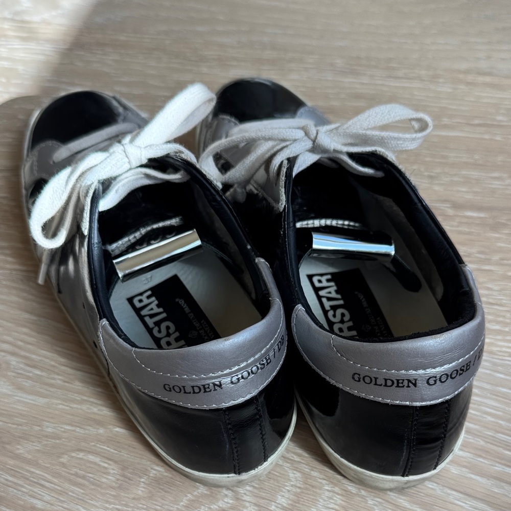 Golden Goose Black and Silver Star Sneakers - Picture 3 of 6